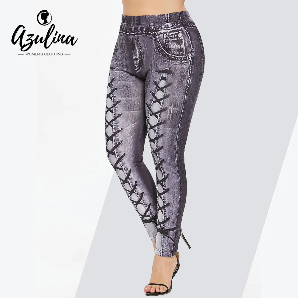 

Rosegal Plus Size High Waisted 3D Printed Leggings Women Pants Casual Skinny Elastic Waist Leggings Pants Female Ladies Trousers