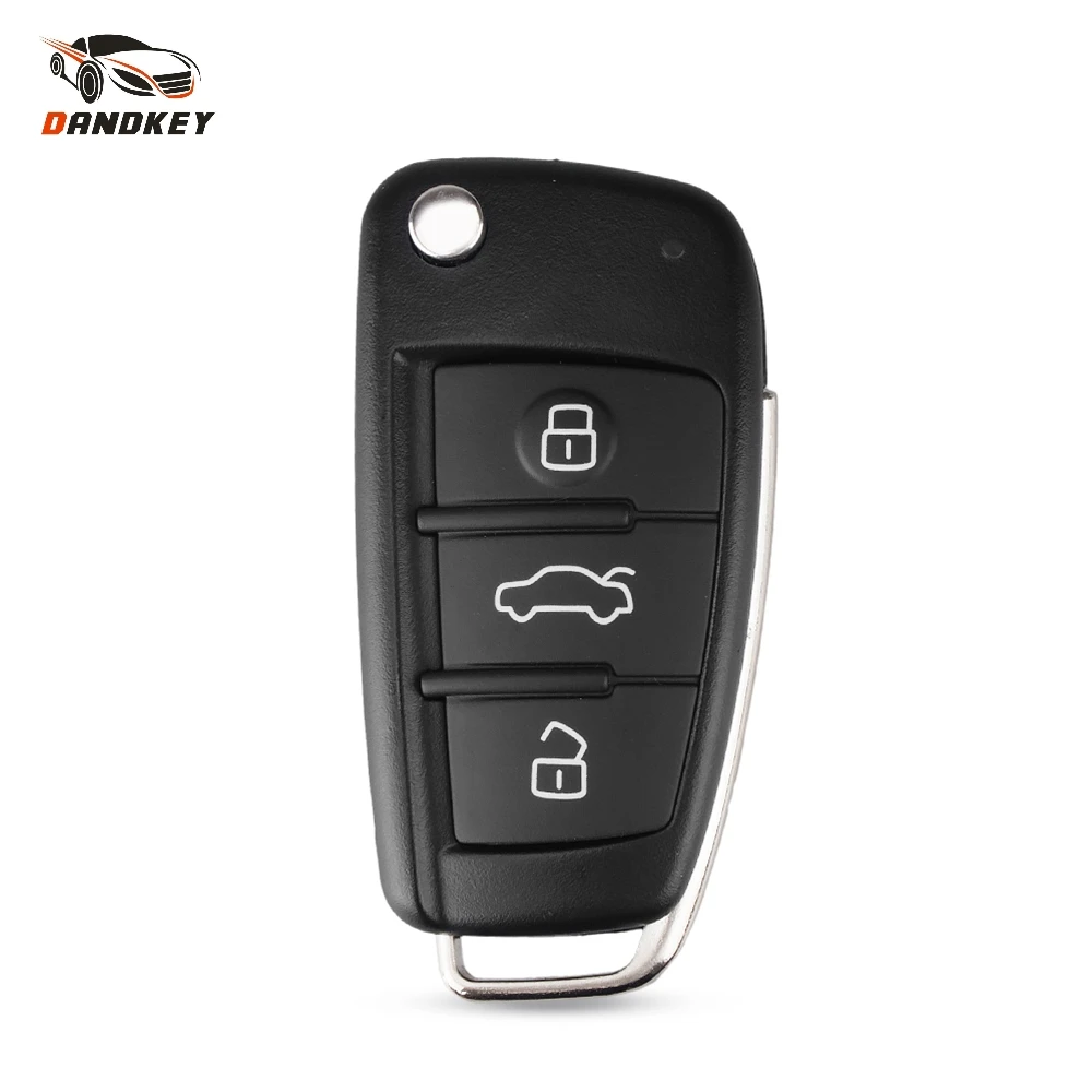 

Dandkey Replacement Switchblade Folding Flip Remote Key Shell For Audi A2 A3 A4 A6 A6L A8 S5 Q7 TT 3 Buttons Fob Key Case Cover