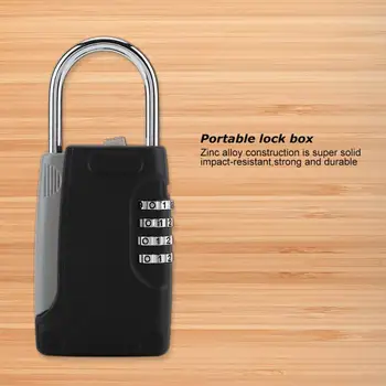 

Box 4-Digit Portable Travel Safe Security Keys Storage Box Hanging Combination Lock New
