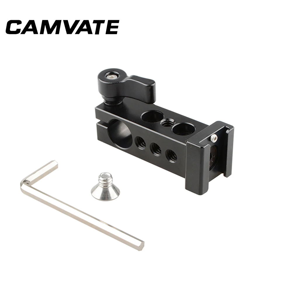 

CAMVATE New 15mm rod clamp w/ shoe mount for DSLR Camera Mic video flashlight rig ER098