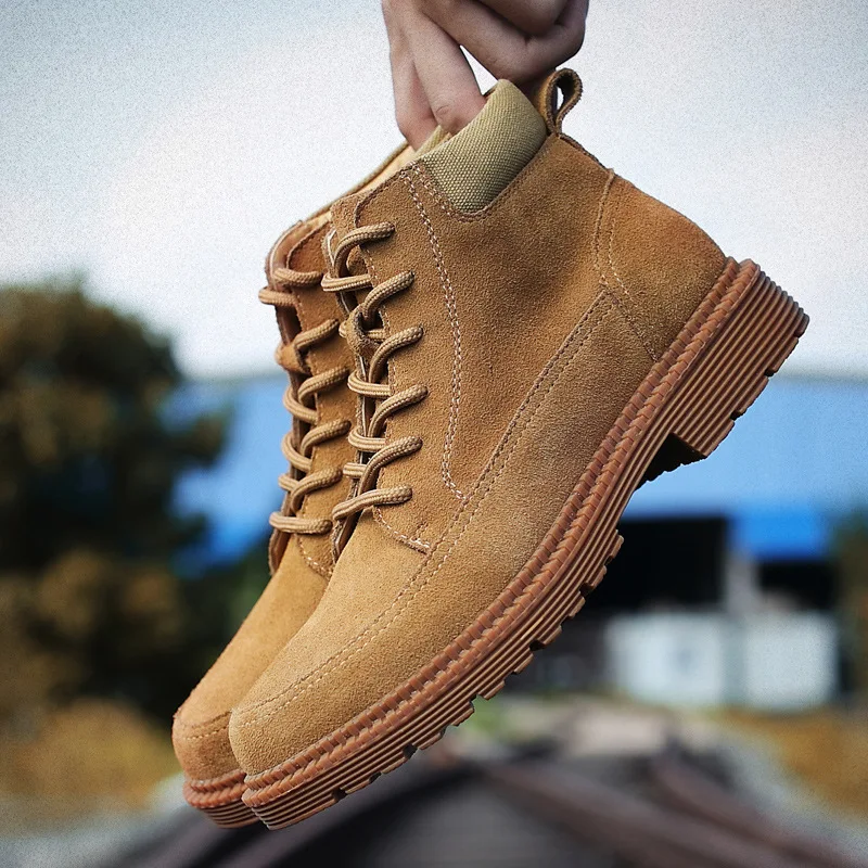 brown Chaussures Étanche black Air En Hombre Plein De 2018 Bottes gray Véritable Sécurité Beige Hiver Martin Cuir Hommes Zapatos Nouvelle Solide Tendance Hx7wPXqZZR