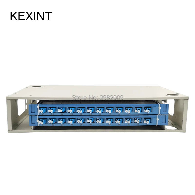 

FTTB Rack Fiber Patch Panel , Terminal 2U 24 Way Cat6 Patch Panel Splice Tray