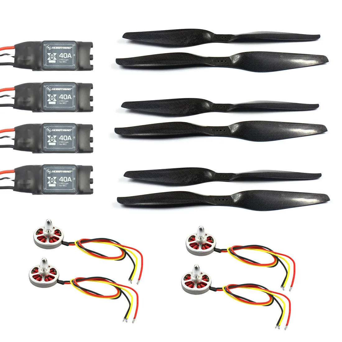 

Hobbywing XRotor 40A ESC + 750KV High Torque Brushless Motor + Carbon Fiber 1455 Propeller for 650 680 690 RC DIY Quadcopter