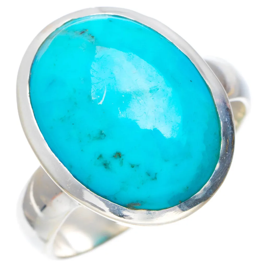 

Natural Turquoise Handmade Unique 925 Sterling Silver Ring 7.5 A1198