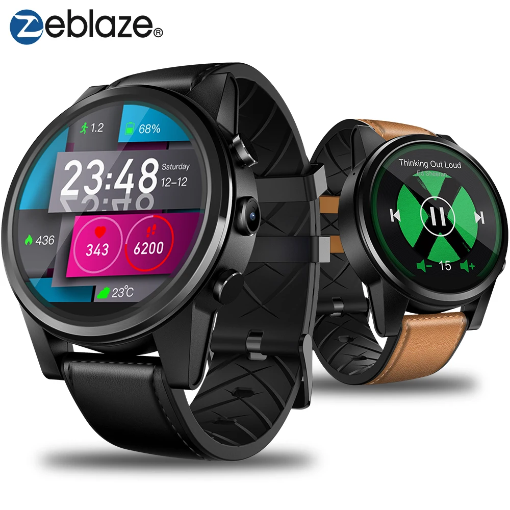 Смарт-часы Zeblaze Thor 4 Pro 4G для мужчин, Android 7.1.1, четыре ядра, 1 ГБ/16 ГБ, умные часы, 5 Мп камера, 4,0 дюйма, gps, wifi, Bluetooth, часы