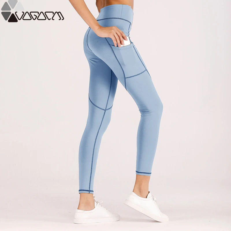 

Fashion Women Yoga Jogging Leggings High Waist Solid Mujer Shark Hip Up Sport Pants Fitness Gym Femme Active Flex Gym Wear 2019