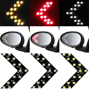

4pcs/lot 12V Auto Rearview Mirrors 14SMD LED Arrow Panel Light Car 3 Color Rear View Mirror Indicator Turn Signal Lamp Universal