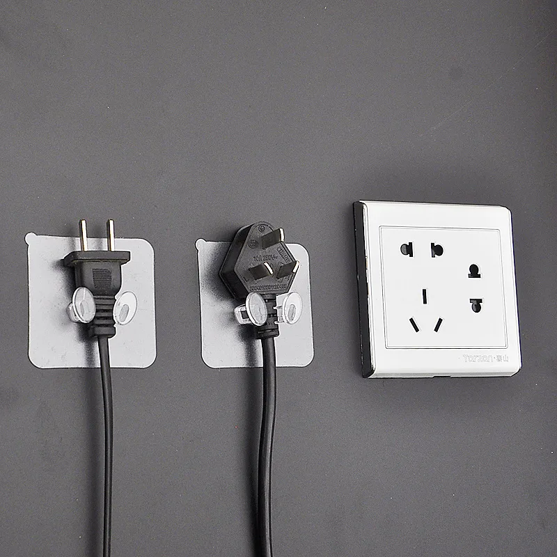 

10pcs Outlet Plug Holder Cord Storage Rack Decorative Wall Shelf Key Holder Shelves Kitchen Hook Traceless Anti-skid Dropshippin