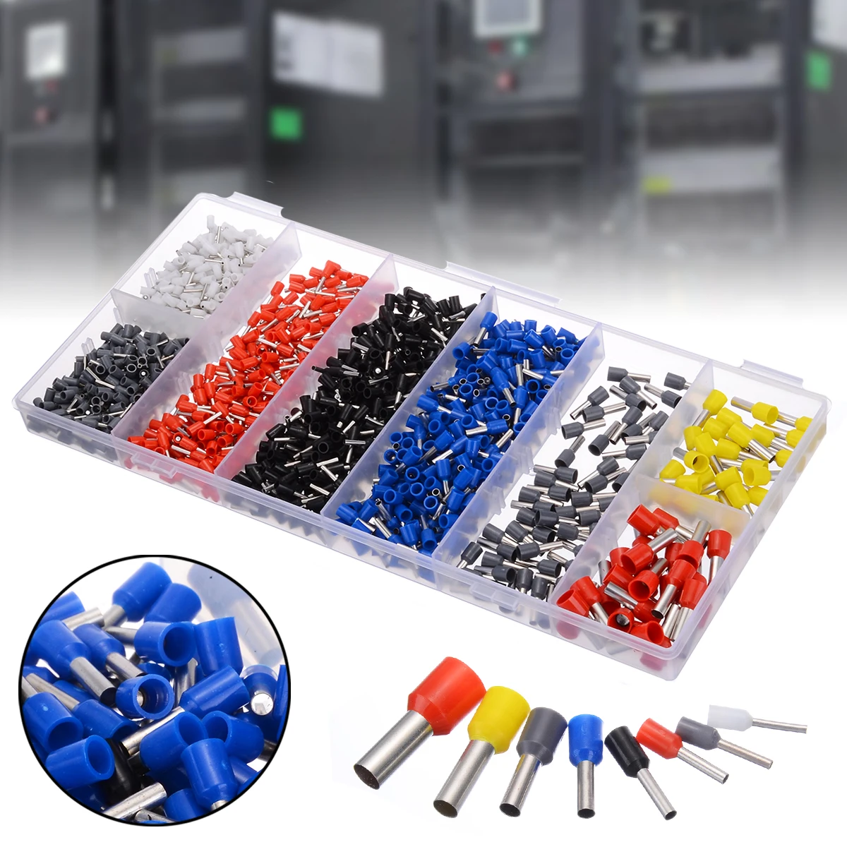 

1200pcs/kit Insulated Ferrule Cable Lugs Assortment 0.5-10mm2 Wire End Ferrules