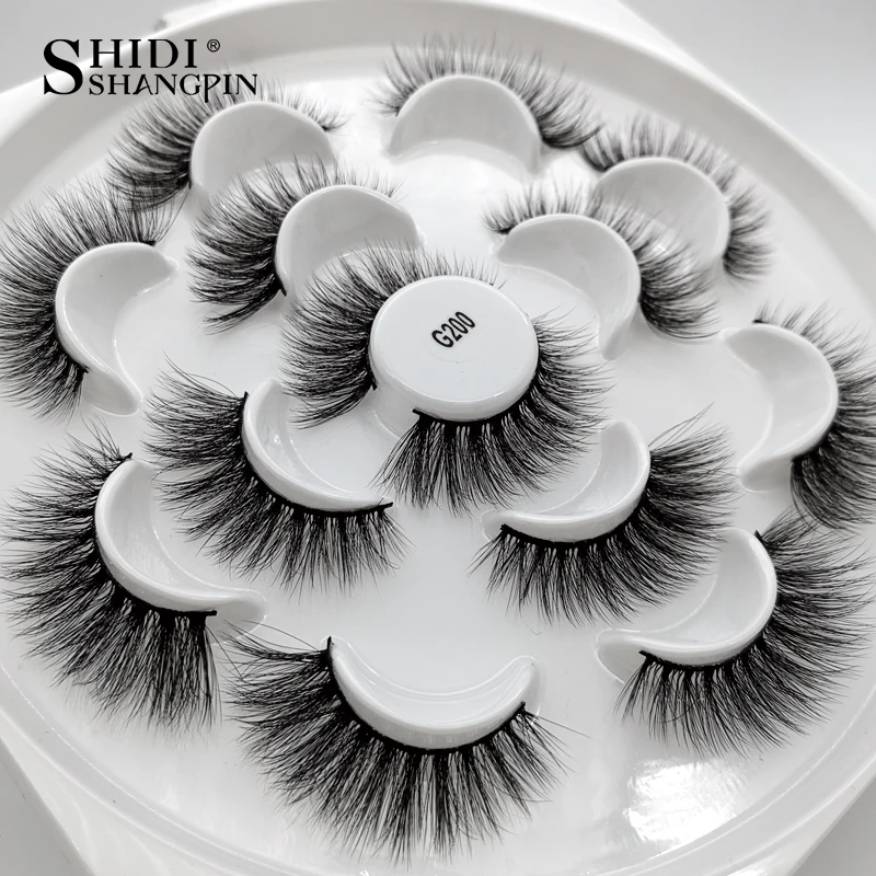 

SHIDISHANGPIN 7pairs Faux 3D Mink Lashes Natural Long False Eyelashes Dramatic Volume Fake Lashes Makeup Extension Eyelashes