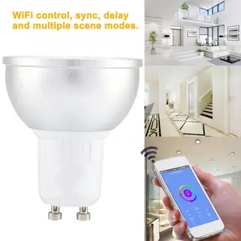 

Lampada Led Smart WiFi Bulb Cup RGBW Dimmable LED Light Holder Works with Alexa Google Home E14
