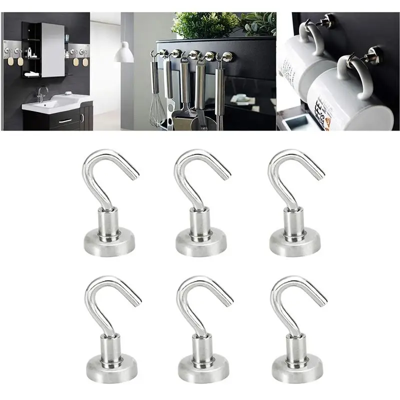 

OUNONA 10pcs Heavy Duty Strong Magnetic Hooks for Storage and Organization Home Kitchen Accessories
