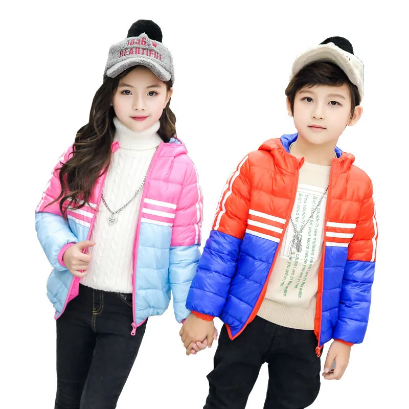 Children Jackets Boy Stripe Winter Down Coat 2018 Baby Winter Coat Kids Warm Outerwear Hooded Coat For 3-10 Yrs Children Clothes