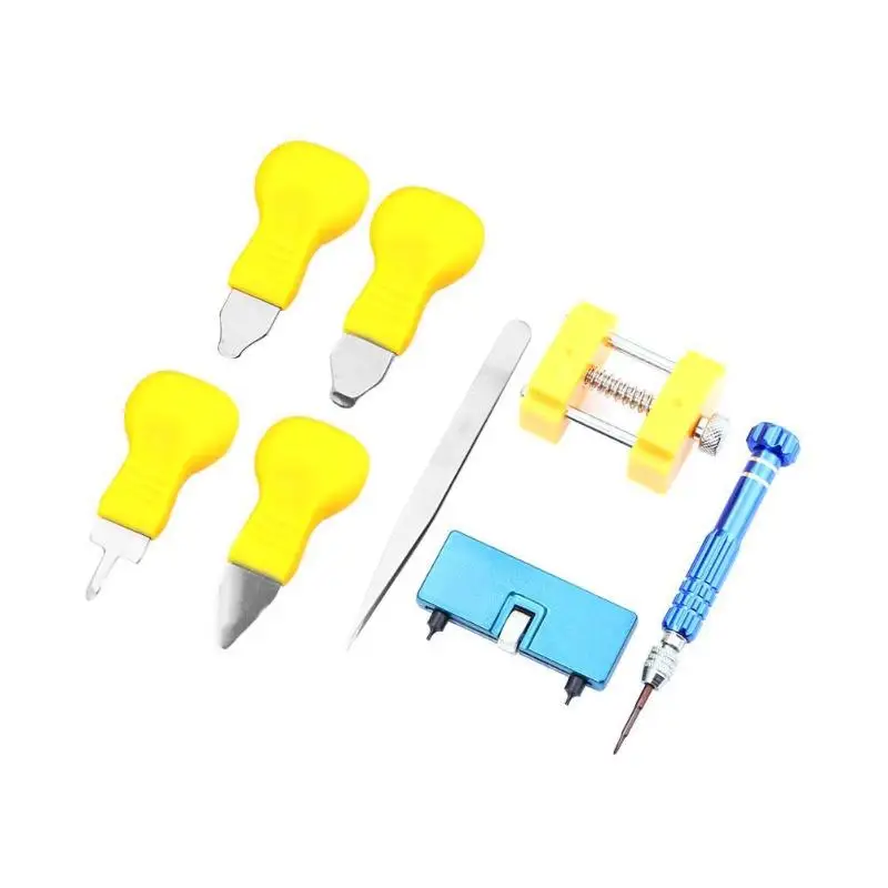 

8pcs/set Wath Repair Tool Kit Adjustable Watch Back Case Holder Watch Back Case Opener Screwdriver with Pry Knives Tweezers