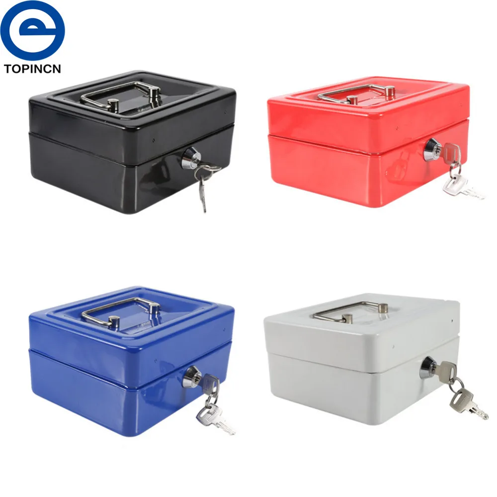 

Practical Mini Petty Cash Money Box Stainless Steel Security Locker Money Jewelry Safty Lockable Safe Small Fit for House Decor