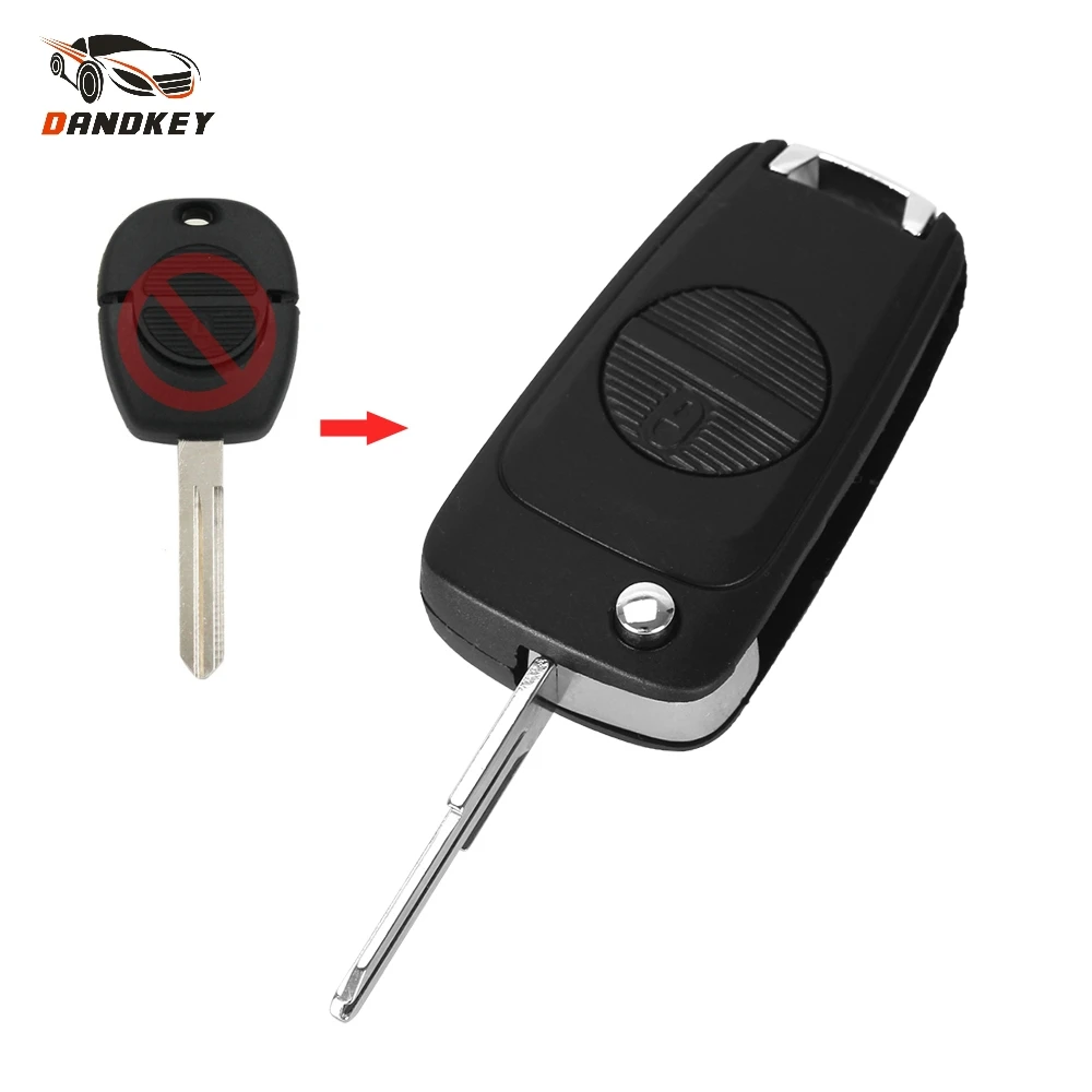 

Dandkey Modified 2 Buttons Flip Folding Remote Key Shell Upgrade For Nissan Micra Almera X-Trail Primera Auto Key Case Fob Cover