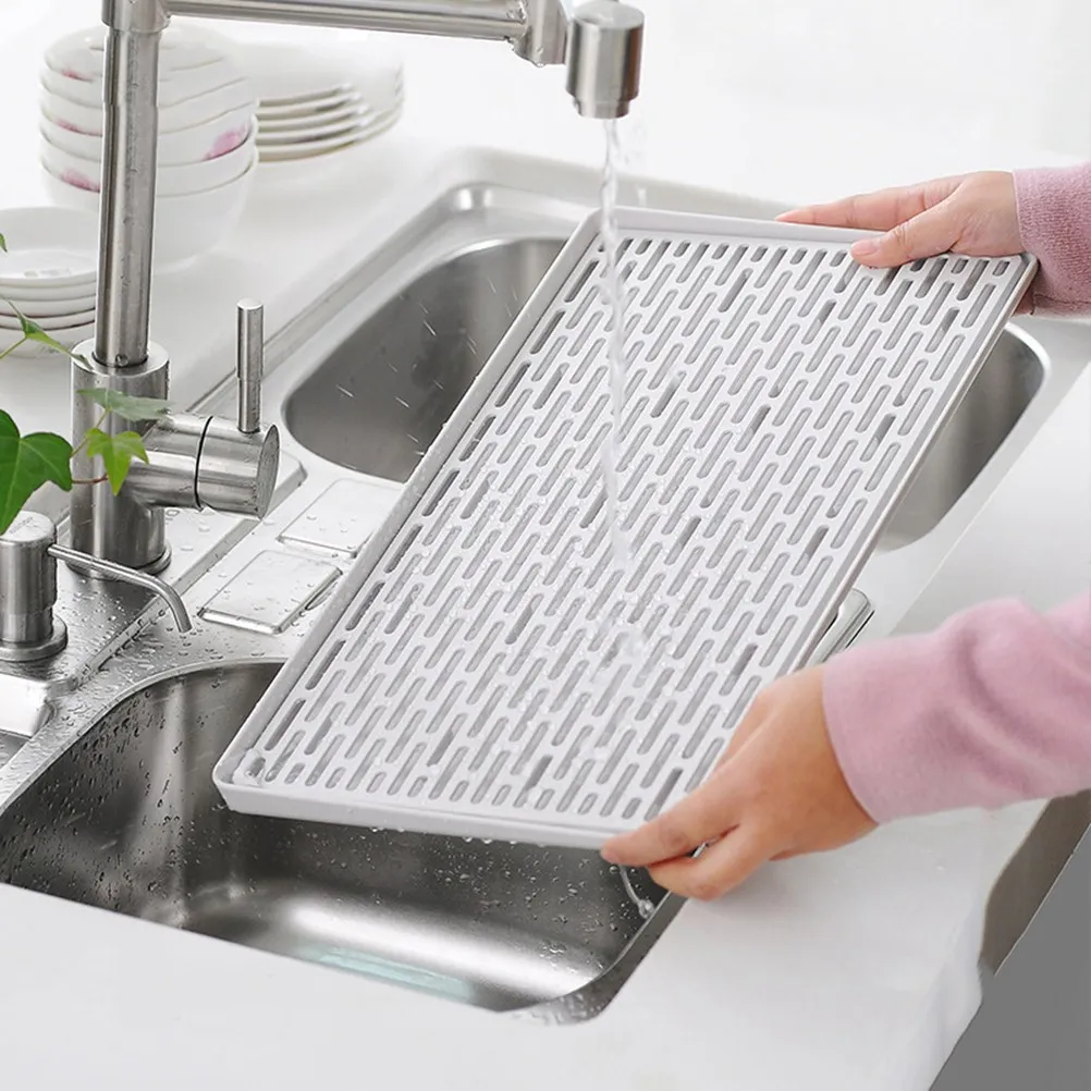 

1PC Draining Board Tray Double-layer Draining Saucer Draining Supplies Dish Drying Mat Kitchen Storage Rack Home Organizer