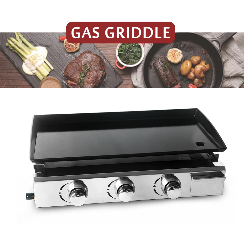 ITOP 3 Burners BBQ Grills Gas Plancha BBQ Griddle Non-stick Iron Cooking Plate Outdoor Camping Barbecue Tools CE Certification ITOP 3 Burners BBQ Grills Gas Plancha BBQ Griddle Non-stick Iron Cooking Plate Outdoor Camping Barbecue Tools CE Certification