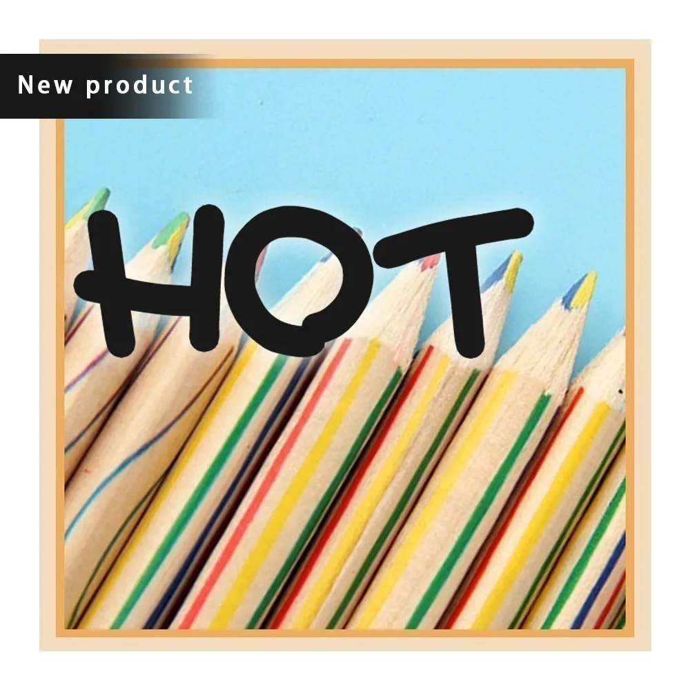 

Hot Sale Colouring pencils 50 creative beautiful painted four-color core triangle core children color pencil