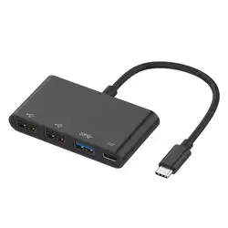 4 в 1 USB C концентратора Тип C до USB3.0 2,0 PD 87 W Мощность Порты и разъёмы высокое Скорость данных usb-адаптер Splitter совместимость с USB C устройств