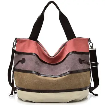 

Messenger Bag Simple Versatile Striped Contrast Color Shoulder Bag Fashion Large Capacity Shoulder Bag Top Handle Bag For Women