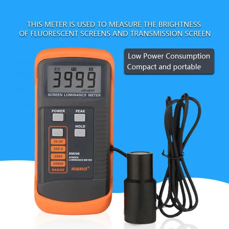 SM208 измеритель яркости экрана портативный с мини детектором света 0 01 39990 cd/m