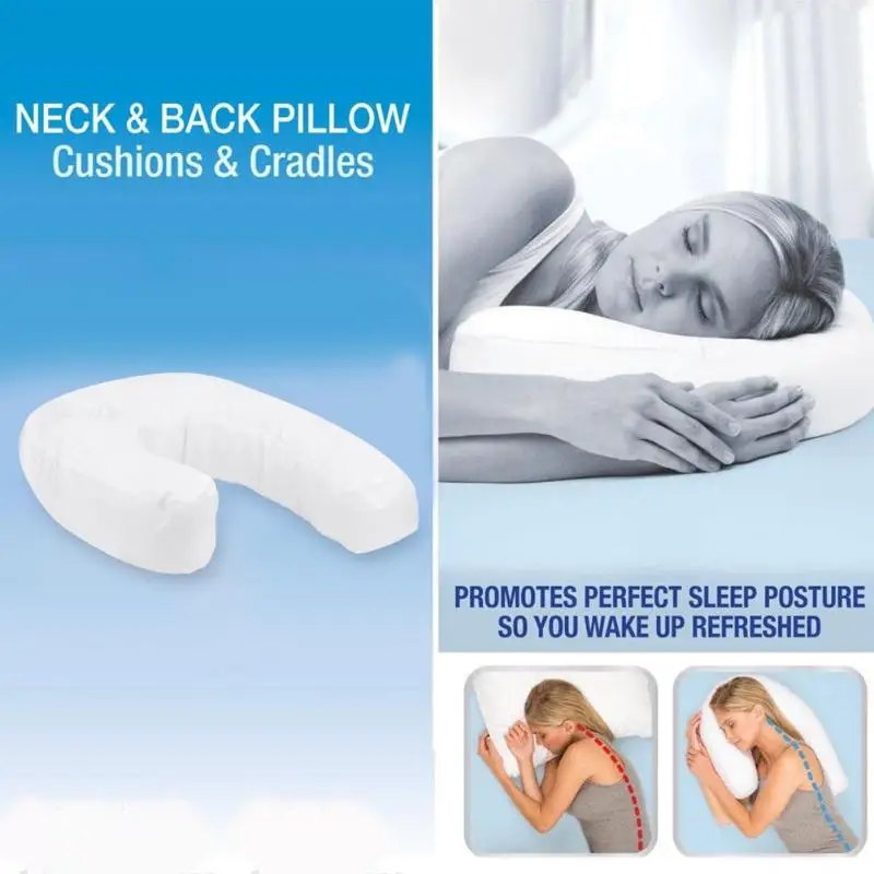 

U Shaped Neck Back Sleep Side Pillow Hold Sleeper Neck Spine Protection Pillows Cushion Health Care