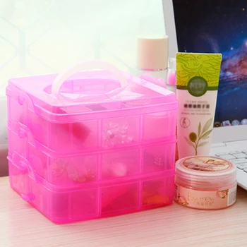 

Houkiper Newest Arrivals 3 layers Clear Plastic Jewelry Bead Storage Box Container Organizer Case Craft Boxes
