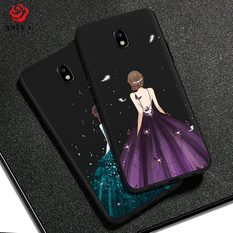 

Soft Silicone Case For Samsung Galaxy J8 2018 Luxury Girl Dress Case Cover For Samsung Galaxy J8 2018 Note 8 9 Funda Coque