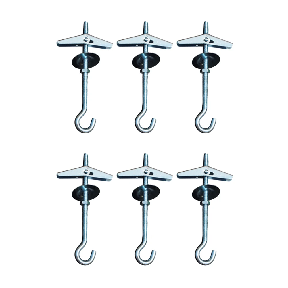 

6PCS Plasterboard Ceiling Hooks Hanging Load 10KG Advertising Painting Threaded Rings Flag Clips Orchid Hooks Wall Fixing Hooks
