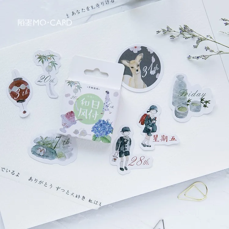

Cute Stationery For Diary Planner Japanese Style Date Sticker Student Supplies 45Pcs Stickers Set DIY Scrapbooking Decorate