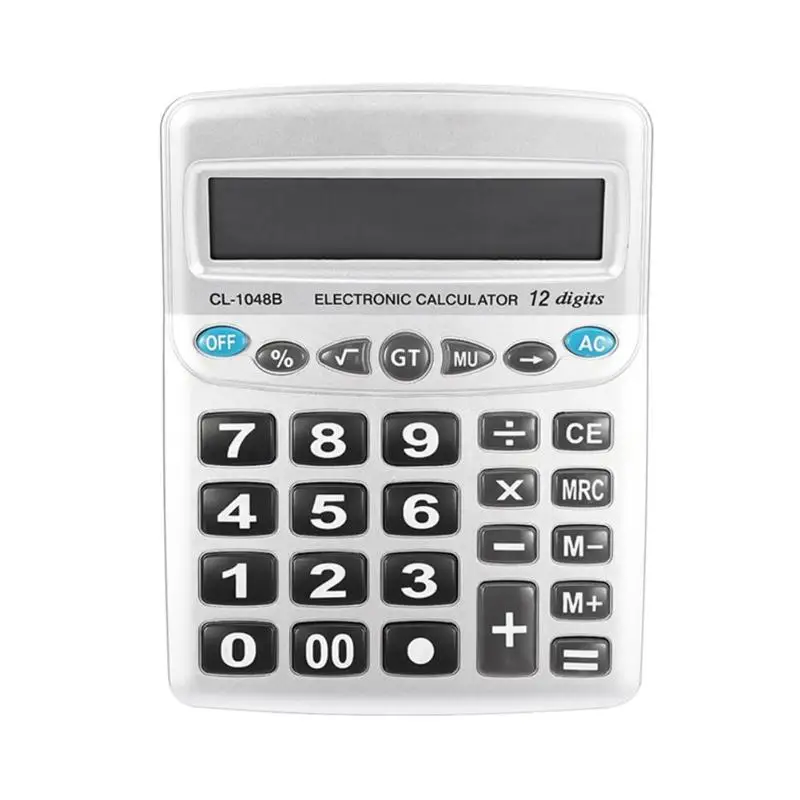 Portable 12 Digit Calculator Large Display Big Button Calculating Tools