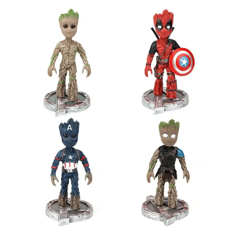 

Baby Groot Flowerpot Cute Action Figures Model Toy Pen Pot Holder Box Ornaments Mini Action Figures Flowerpot Home Desktop Decor