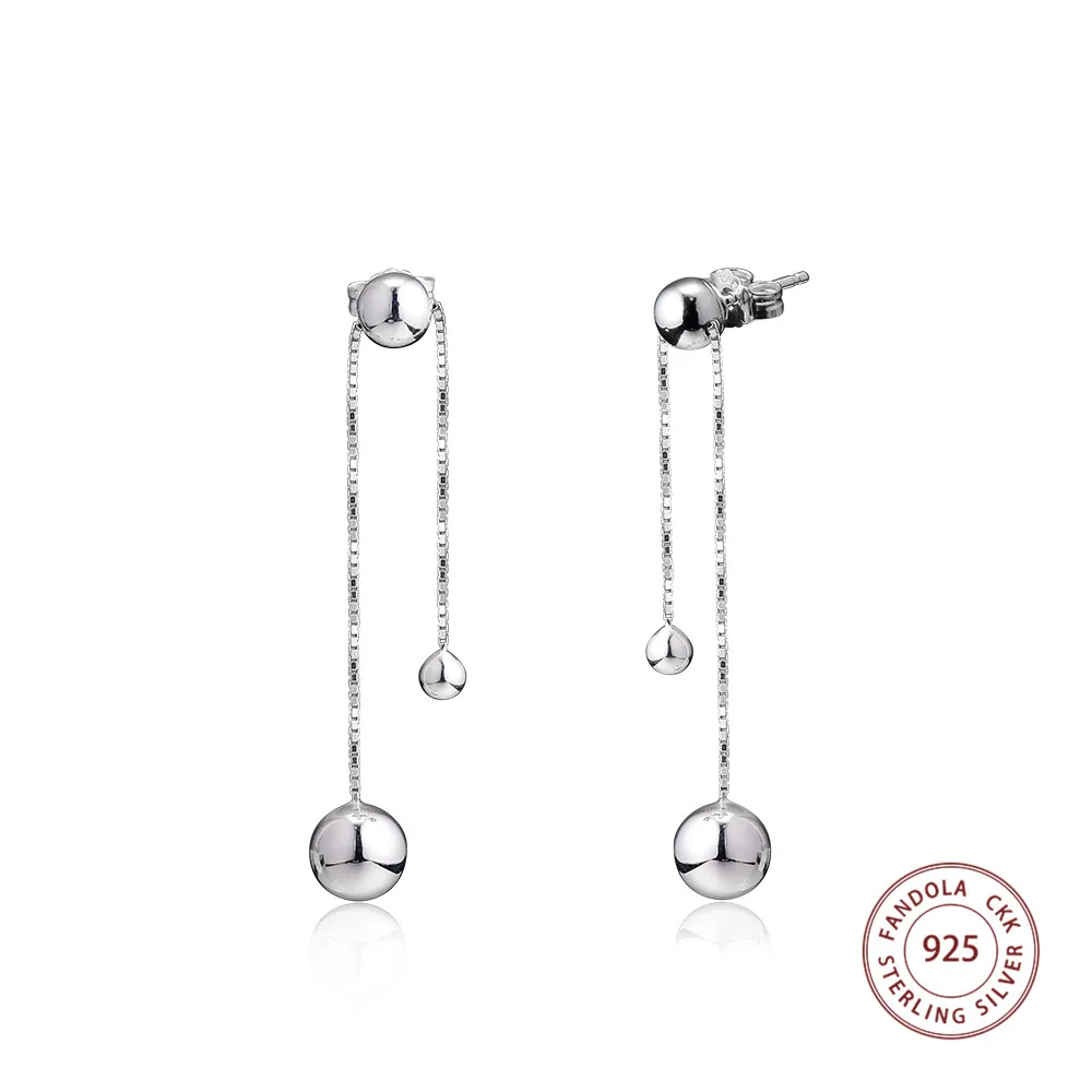 

Wholesale 925 Sterling Silver Earring String of Beads Drop Wedding Earrings for Women Fashion Jewelry brincos mujer