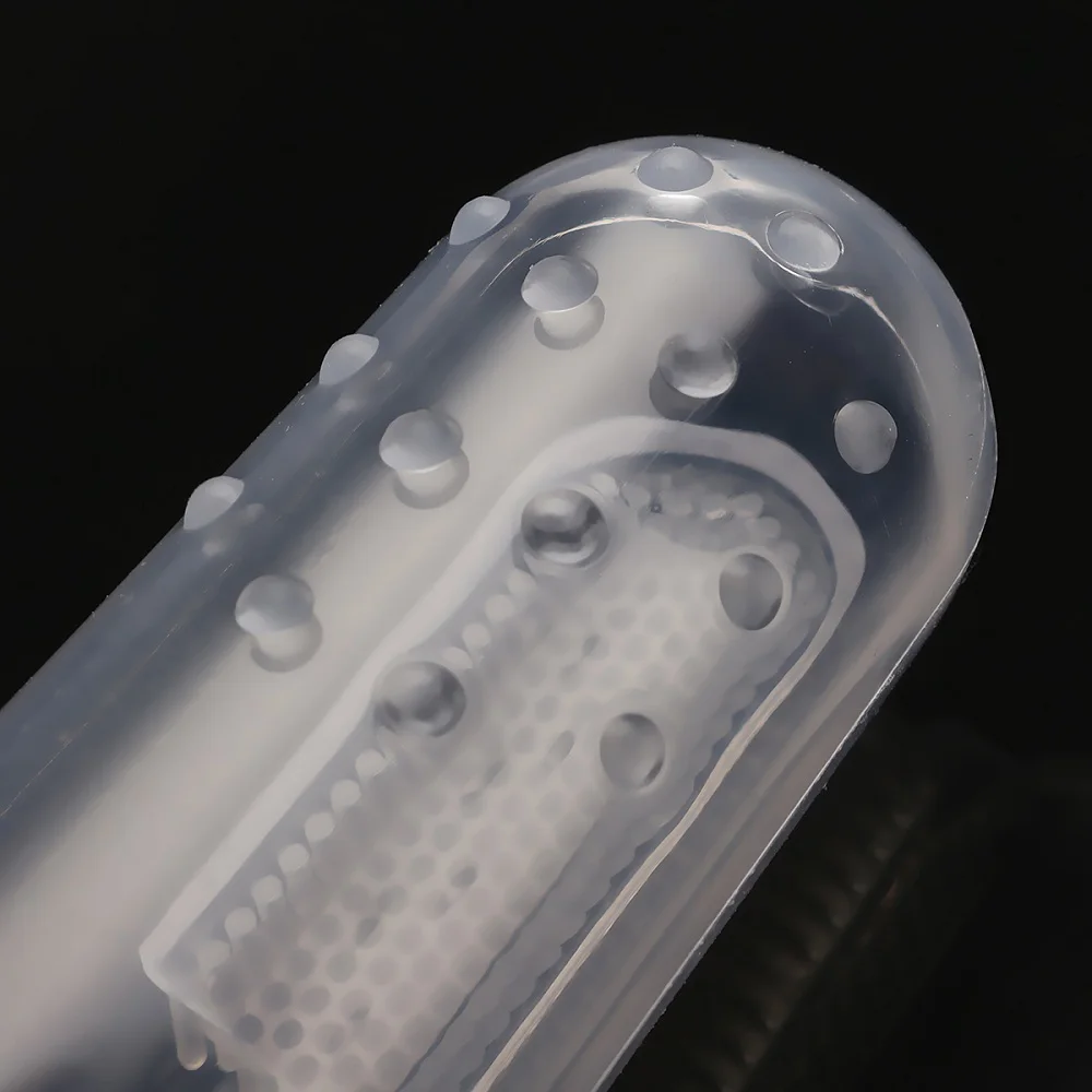 5Pcs Baby Infant Healthy Soft Silicone Finger Toothbrush Teeth Rubber Massager Kids Brush Convenient With Box Three Color Random