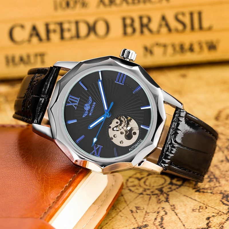 WINNER автоматические механические часы мужские модные спортивные Montre Homme Erkek Kol Saati