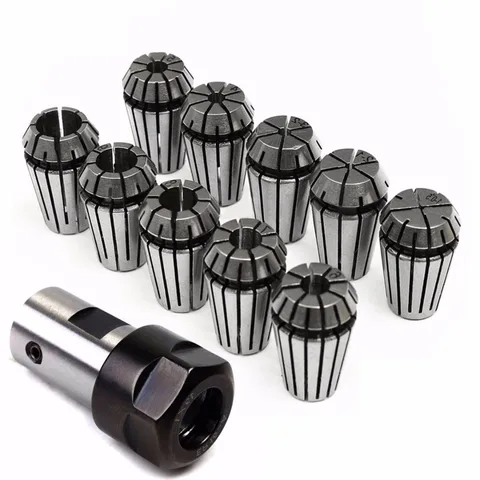 Collet + Eixo do Motor Máquina de Gravura Mola Extensão Haste Titular Cnc Fresagem Torno Ferramenta 10 Pçs Er16 8mm