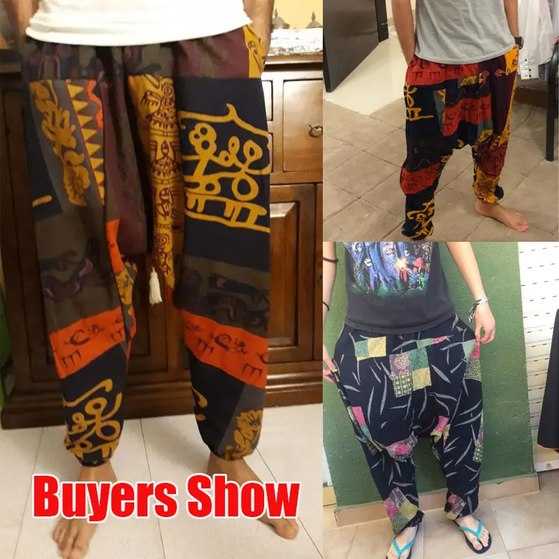 New Hip Hop Aladdin Hmong Baggy Cotton Linen Harem Pants Men Women Plus Size Wide Leg Trousers New Casual Pants Cross-pants New Hip Hop Aladdin Hmong Baggy Cotton Linen Harem Pants Men Women Plus Size Wide Leg Trousers New Casual Pants Cross-pants