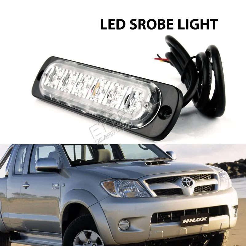 Free10pc 6 led Стробоскоп светильник Янтарный синий белый зеленый красный аварийный