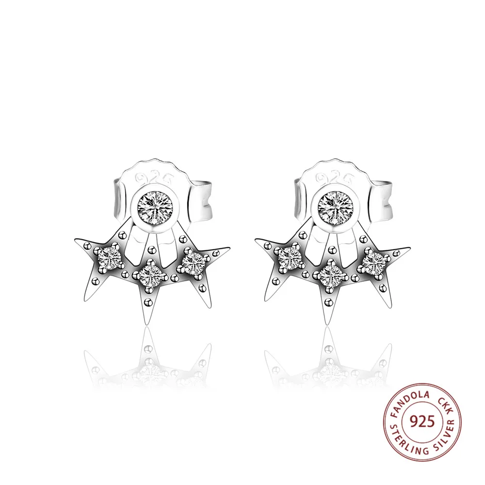

CKK 925 Sterling Silver Twinkle Star Stud Earrings for Women Fine Jewelry Silver 925 Earrings boucles d oreille femme
