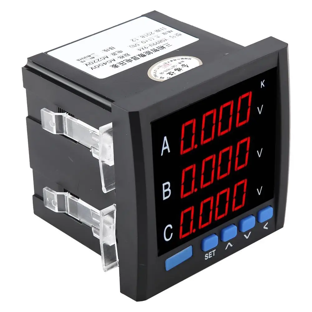 Goede Hoge Kwaliteit Drie Fase Voltmeter Ampèremeter Digitale Display Current Meter Voltmeter Voltage Meter