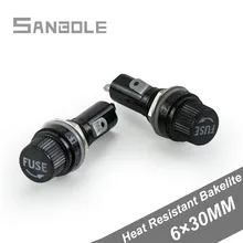 6*30 Glass Fuse Holder Black 15A 125V High Temperature Resistance Bakelite Insurance Tube Fuse Fuse Seat 15A (10PCS) 6*30 Glass Fuse Holder Black 15A 125V High Temperature Resistance Bakelite Insurance Tube Fuse Fuse Seat 15A (10PCS)