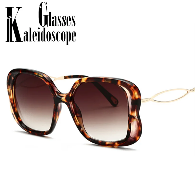 

Oversized Sunglasses Women Retro Classic Design Metal Hollow Legs Sun Glasses Luxury Ladies Transparent Gradient Sunglass UV400