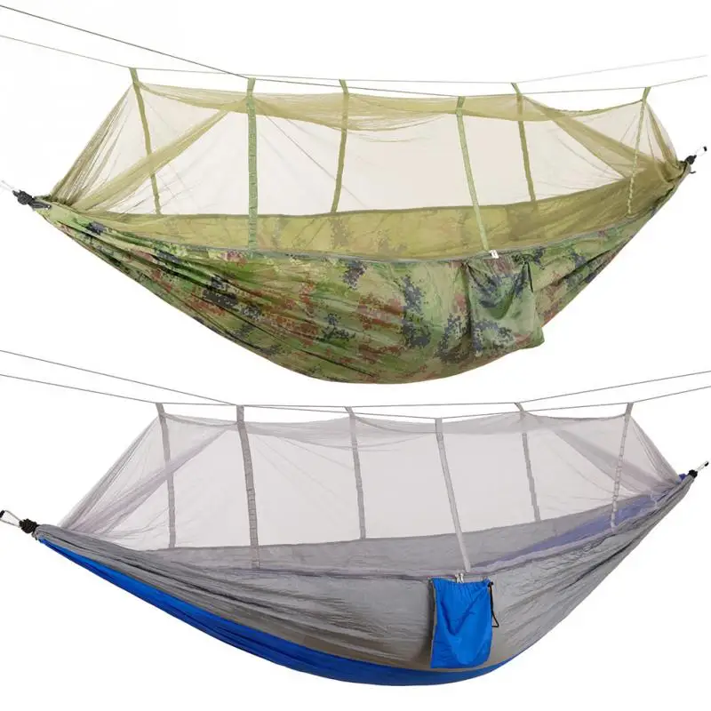 

Portable Camping Travel Hammock Hanging Bed with Mosquito Net Double Person Survival garden hunting Leisure travel