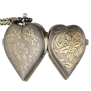 

Beautiful vintage lady love necklace pendant Valentine's Day gift romantic fancy quartz pocket watch