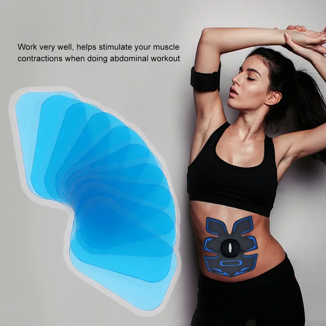 10Pcs Gel Pads For Abdomen Muscle Stimulator Slimming Massage Machine For EMS Trainer Abdominal