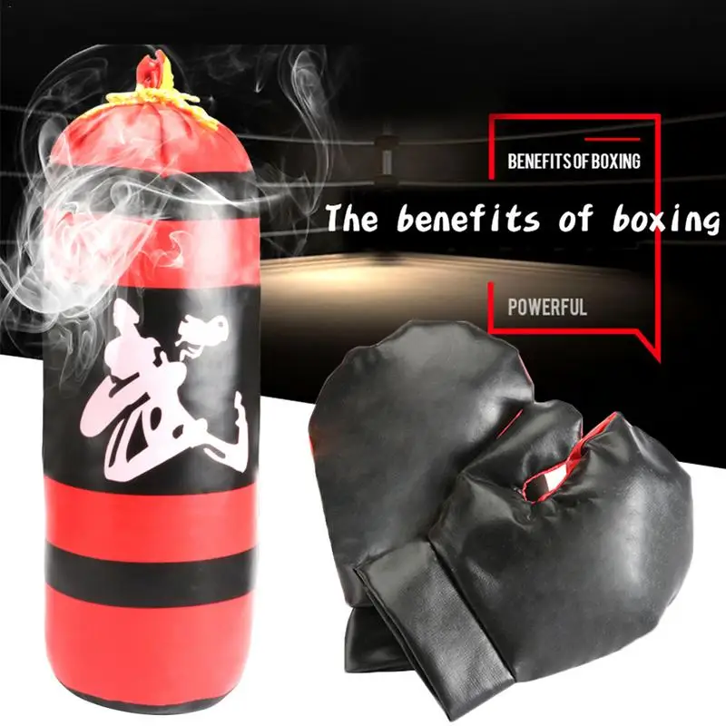 Juego de juguetes de boxeo para ni/ños con guantes Mini bolsas de arena de boxeo que cuelgan saco de boxeo Juguetes de boxeo Figuras