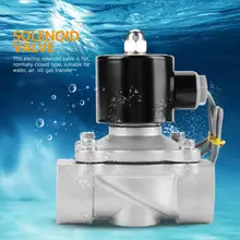 DC 12 В в G1 дюймов нержавеющая сталь 304 нормально закрытый Электрический электромагнитный клапан 2 позиции 2 Way электромагнитный клапан