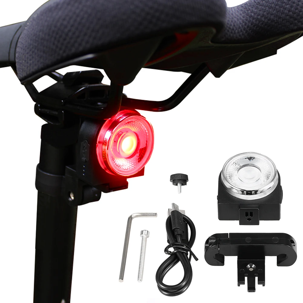 

Rechargeable Bike Taillight Bicycle Rear Light Water Repellent Safety Warning Tail Light Road Flashlight Bicycle Accessories