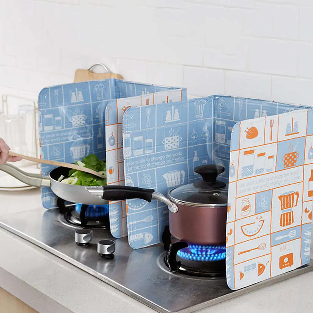 

Splatter Screens Cover Gas Stove Anti Shield Guard Oil Divider Splash Proof Baffle Tools for Kitchen Cooking